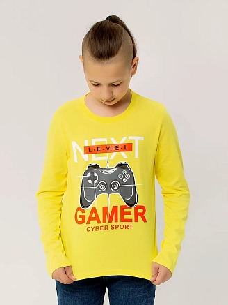 Детский лонгслив "Gamer" арт. дк69жй / Желтый